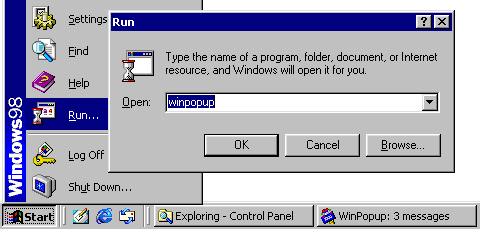 run winpopup